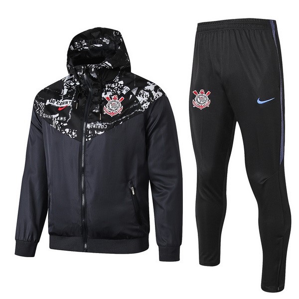 Windjacke Corinthians Paulista Komplett Set 2019-20 Weiß Schwarz Rote Fussballtrikots Günstig